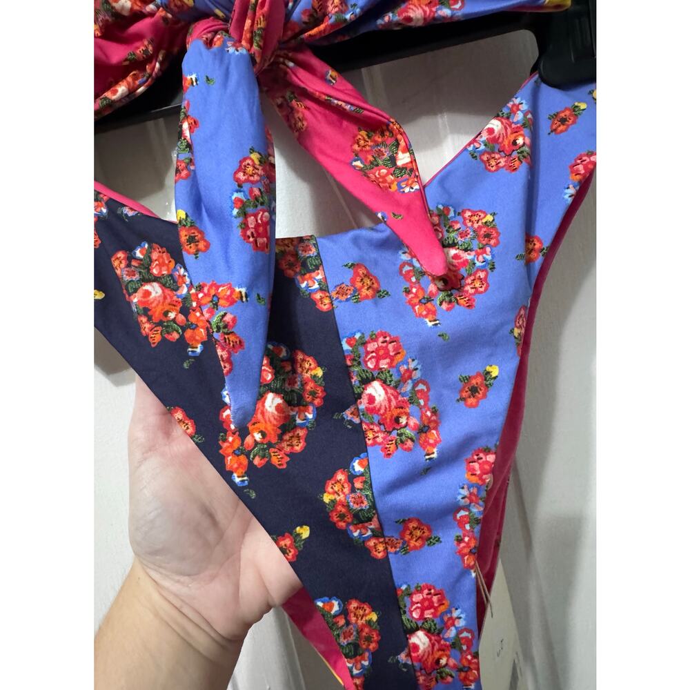 NWT Mara Hoffman Colorblock Floral Two Piece Bikini Swimsuit Set Size M - Picture 6 of 10